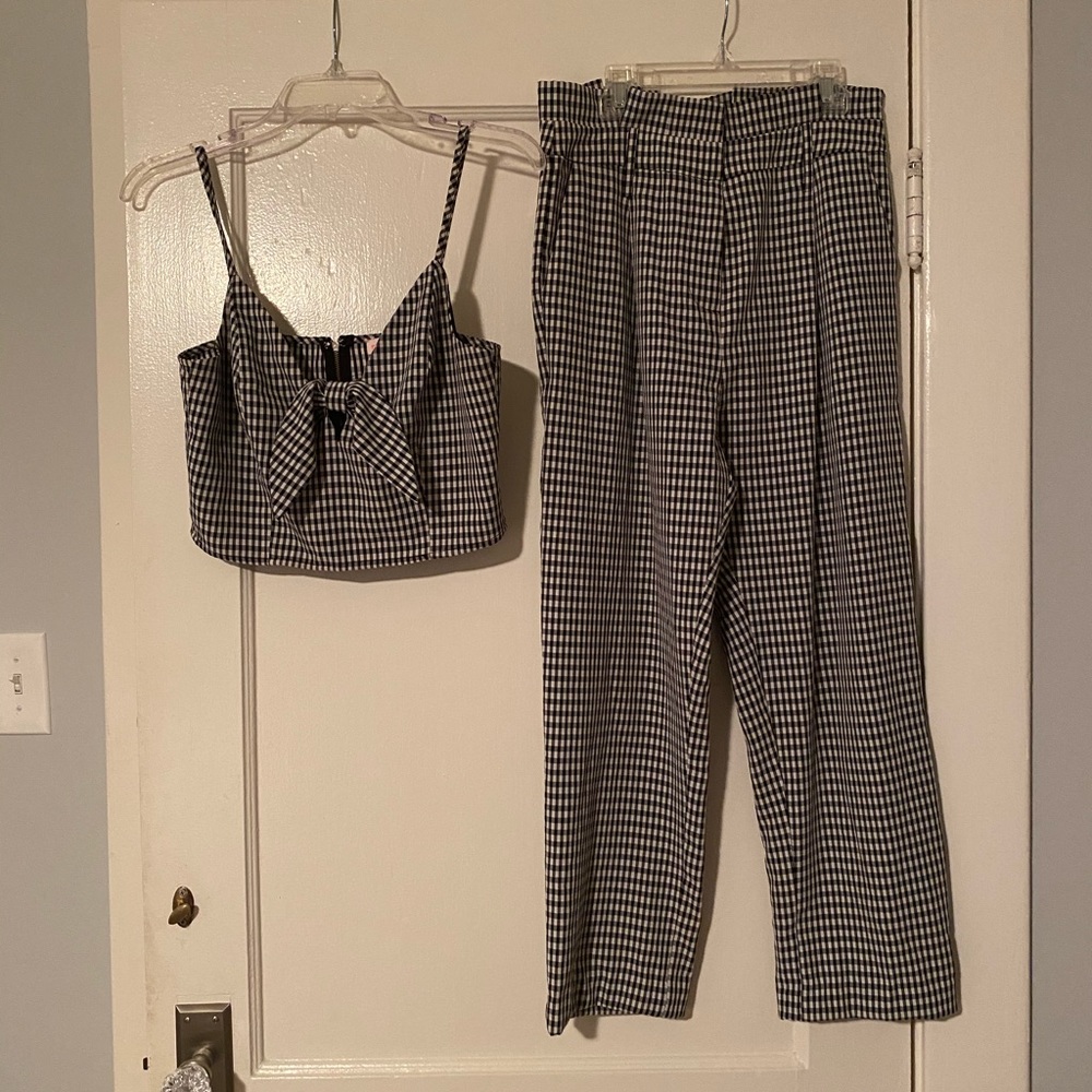 Gingham Top And Pants Matching Set - image 2